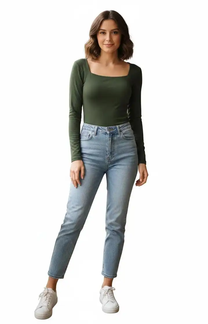 Basico manga larga verde militar